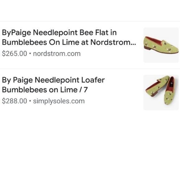 BYPAIGE Needlepoint Bumblebees on Lime loafer Flat 11.5 - Picture 2 of 10
